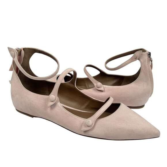 Equipment x Tabitha Simmons Lynette Flats Size 38 7.5 Baby Pink Suede Pointy Toe